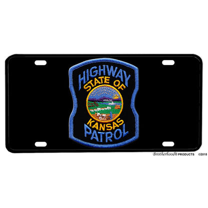 State of Kansas Highway Patrol Patch Design Aluminum License Plate