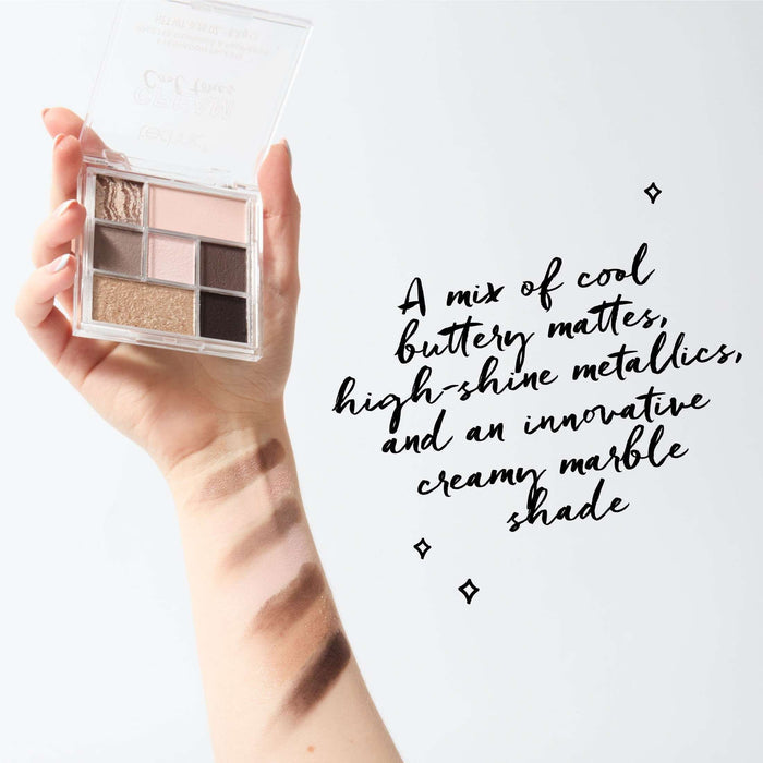Cool tone cream eyeshadow swatches showing buttery matte and metallic finish