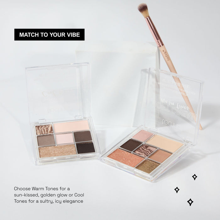 Technic Cream Eyeshadow Palette Warm and Cool Tones with marble shimmer