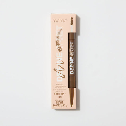 A define and set brow product in the shade Blonde on a white background.