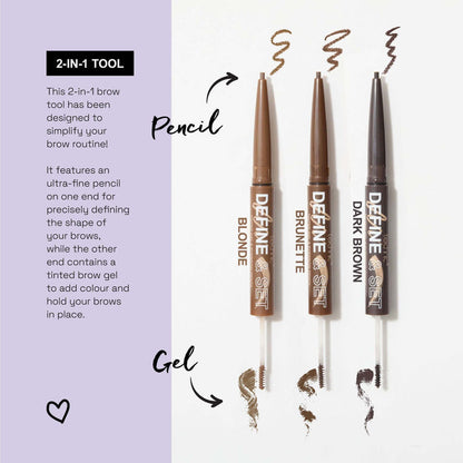 Technic Define & Set shades Blonde Brunette Dark Brown swatches