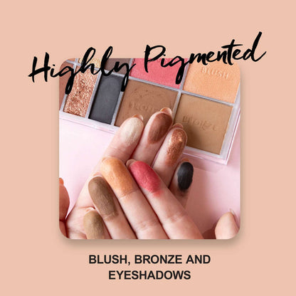 Technic concealer palette with shimmering copper and matte brown shades for face and eyes