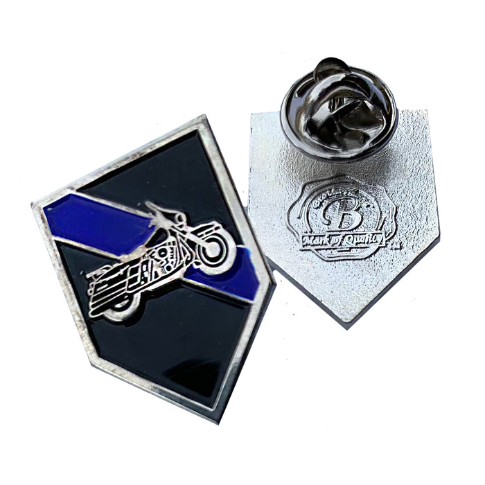 Thin Blue Line Motorcycle Bike Patrol Squad Motors Unit Lapel Pin