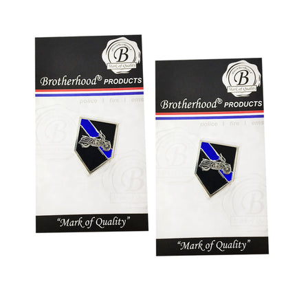 Thin Blue Line Motorcycle Bike Patrol Squad Motors Unit Lapel Pin