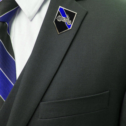 Thin Blue Line Motorcycle Bike Patrol Squad Motors Unit Lapel Pin