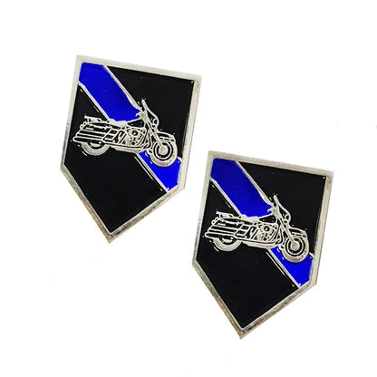 Thin Blue Line Motorcycle Bike Patrol Squad Motors Unit Lapel Pin