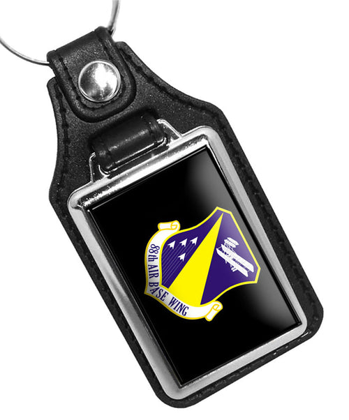 United States Air Force 88th Air Base Above The Foe Wing Faux Leather Key Ring