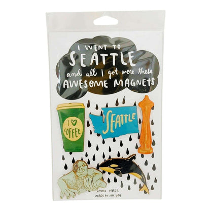 Wooden Magnets - Set of 5 - I Went to Seattle by SnowMade
