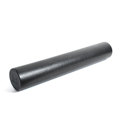 XM Fitness black foam roller angled view