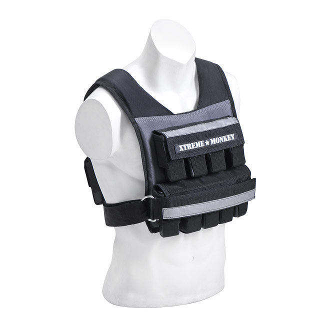 XM Fitness weighted vest on mannequin, front view