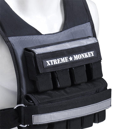 XM Fitness weighted vest close-up on mannequin