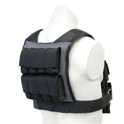 XM Fitness weighted vest on mannequin, back view