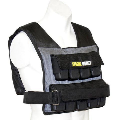 XM Fitness weighted vest on mannequin, side angle