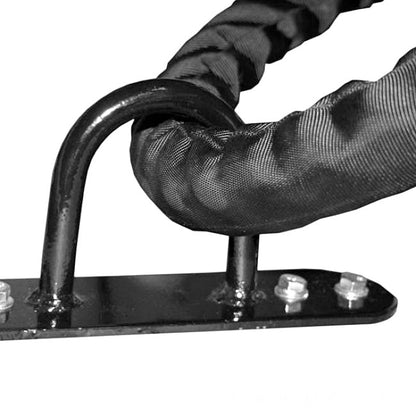 XM Fitness Battle Rope Anchor with black rope looped